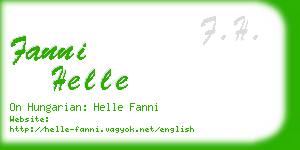 fanni helle business card